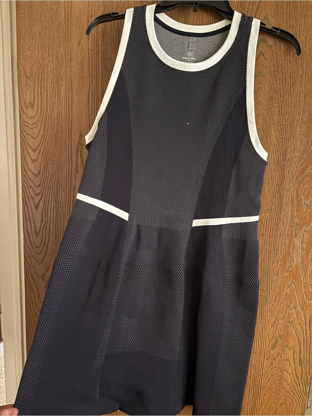 Sweaty Betty Navy and White Sleeveless A-Line Dress